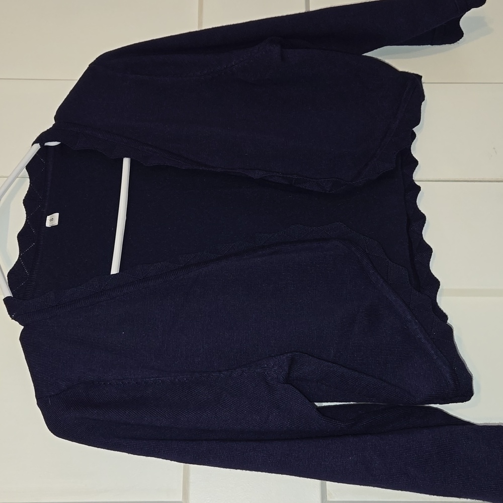Kancy Kole 3/4 Sleeve Navy Shrug Size Small